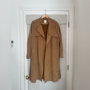 H&M Faux Suede Trench-coat - Size L
